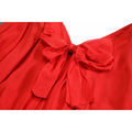 1970s Christian Dior Red Silk Chiffon Gown With Bow Detail