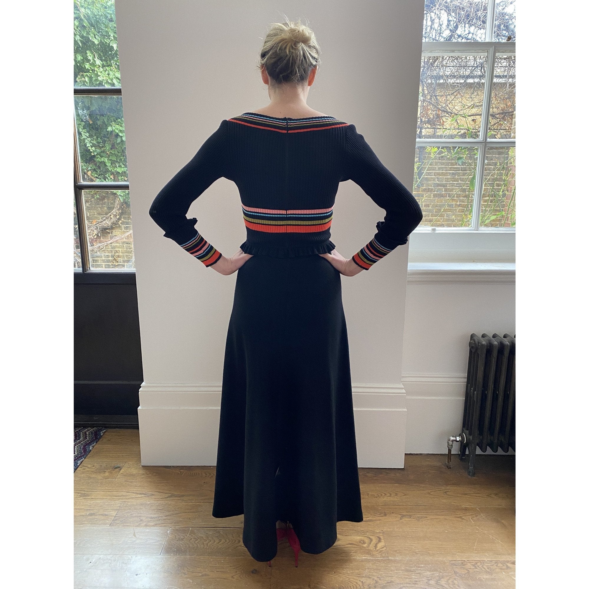 Black jersey knit dress shop