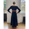 1970s Crissa Black Jersey Knit Wool Ribbed Maxi Dress