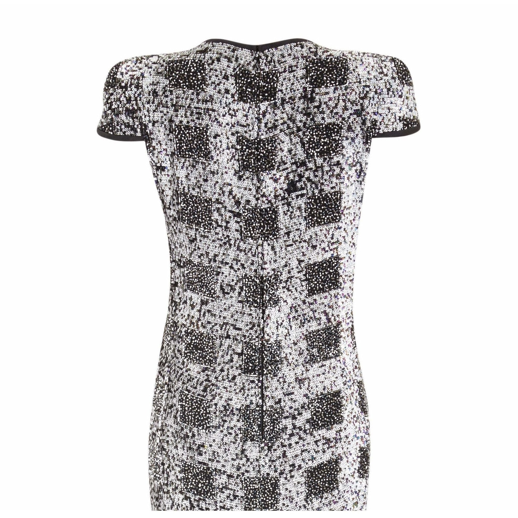 1970s Early 1980s Demi Couture Andre Laug Monochrome Sequin Dress