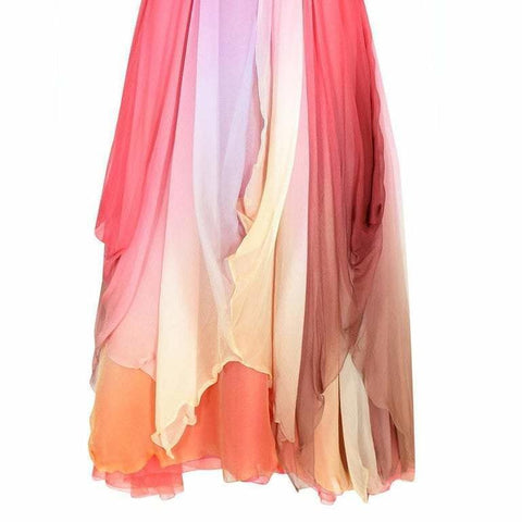 1970s Fairytale Pastel Chiffon & Beaded Cocktail Dress