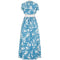 1970s Fernando Pena Blue and White Maxi Dress With Matching Jacket