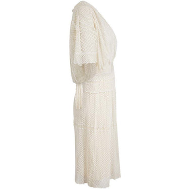 ARCHIVE - 1970s Frank Usher Cream Ivory Lace Dress With Matching Bolero