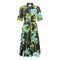 1970s Frank Usher Floral and Bamboo Print Skirt Suit