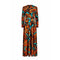 1970s Frank Usher Psychedelic Leaf Print Maxi Dress