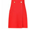 1970s French Couture Red Pinafore Dress