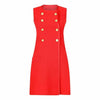 1970s French Couture Red Pinafore Dress