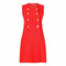 1970s French Couture Red Pinafore Dress