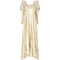 1970s Gina Fratini Romantic Satin Maxi Dress