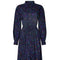 1970s Green and Blue Marian Donaldson Paisley Liberty Print Dress