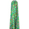 1970s Green Psychedelic Floral Print Trapeze Maxi Dress