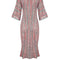 1970s Green Red and White Mary Farin Knitted Dress