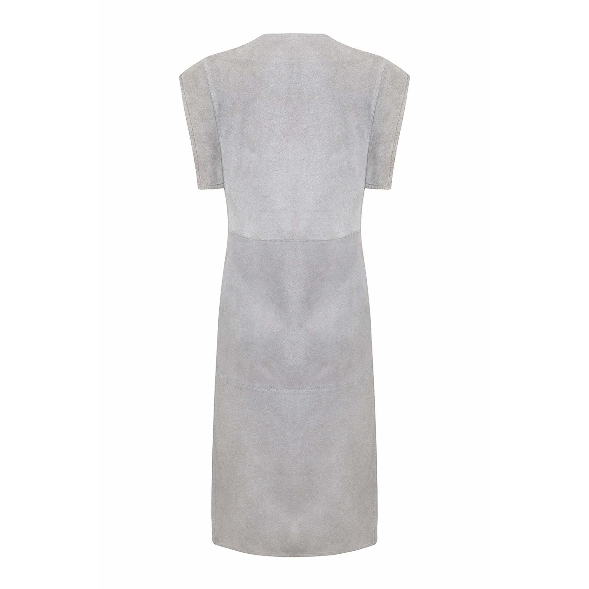 1970s Gucci Soft Grey Suede Utility Style Dress