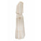 1970s Ivory Silk Crepe Couture Boho Dress With Lace Trim Detail
