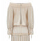 1970s Ivory Silk Crepe Couture Boho Dress With Lace Trim Detail