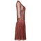 1970s Janice Wainwright Pink and Gold 1920s Style Flapper Dress