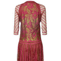 1970s Janice Wainwright Pink and Gold 1920s Style Flapper Dress