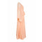 1970s Jean Varon Peach Chiffon Dress With Ribbon Trim