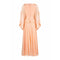 1970s Jean Varon Peach Chiffon Dress With Ribbon Trim