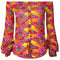 1970s Jeff Banks Colourful Floral and Fruit Print Shirt
