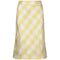 1970s Karl Lagerfeld for Chloe Yellow and White Gingham Check Silk Skirt