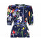 1970s Leonard Poly Jersey Abstract Print Floral Dress