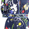 1970s Leonard Poly Jersey Abstract Print Floral Dress