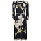 1970s Leonard Silk Jersey Oriental Blossom Print Dress With Tie Belt