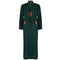 1970s Lesley Sandra Green Jersey and Leather Dress and Jacket