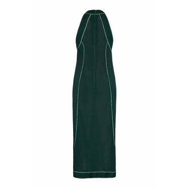 ARCHIVE - 1970s Lesley Sandra Green Jersey and Leather Dress and Jacket