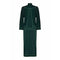 1970s Lesley Sandra Green Jersey and Leather Dress and Jacket