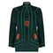 1970s Lesley Sandra Green Jersey and Leather Dress and Jacket
