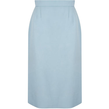 ARCHIVE - 1970s Lilli Ann By Adolph Schuman Eggshell Blue Skirt Suit With Ruffle Trim