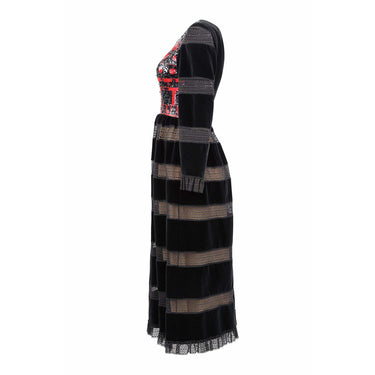 ARCHIVE - 1970s Louis Feraud Haute Couture Black Velvet Dress