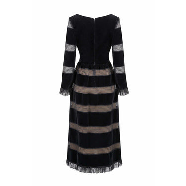 ARCHIVE - 1970s Louis Feraud Haute Couture Black Velvet Dress