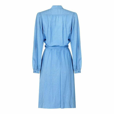 1970s Louis Feraud Sky Blue Silk Shirtwaister Dress