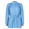 1970s Louis Feraud Sky Blue Silk Shirtwaister Dress