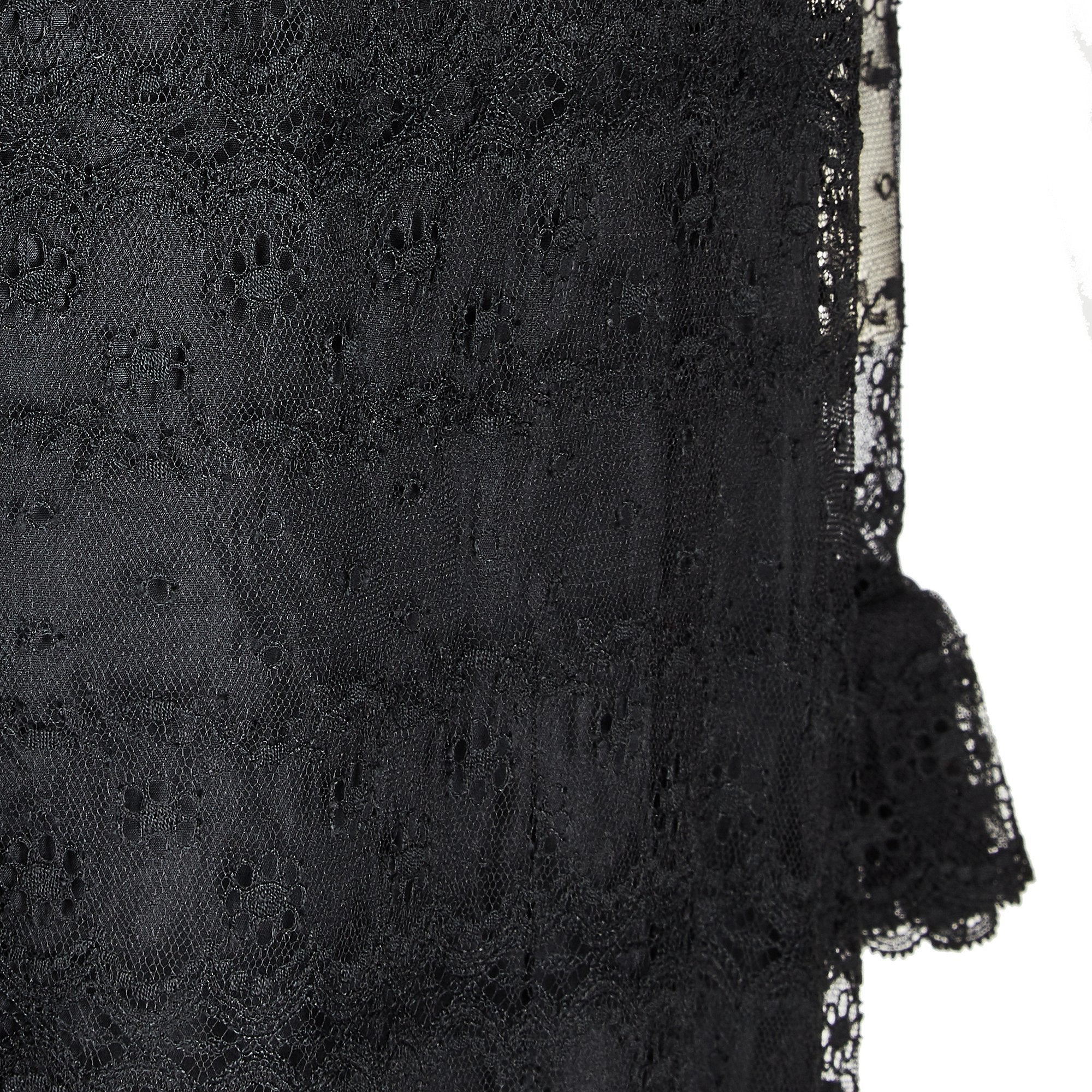 1970s Madame Gres Haute Couture Black Lace Dress