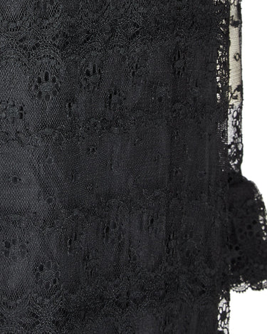 1970s Madame Gres Haute Couture Black Lace Dress