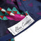 1970s Navy and Pink Geometric Print Halterneck Maxi Dress