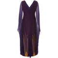 1970s Nikos-Takis Couture Purple Wool and Chiffon Dress
