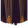 1970s Nikos-Takis Couture Purple Wool and Chiffon Dress