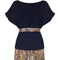 1970s Pleated Cotton Maxi Skirt and Navy Top Set