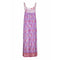 1970s Purple Butterfly Fortuny Style Empire Line Dress