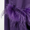 1970s Purple Feather Trimmed Trapeze Dress