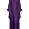 1970s Purple Feather Trimmed Trapeze Dress