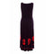 1970s Purple & Red Velvet Tie-Dye Dress