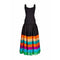 1970s Rainbow Silk Chiffon Tiered Haute Couture Maxi Dress