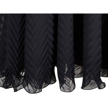 ARCHIVE - 1970s Roland Klein Black Pleated Chiffon Cocktail Dress