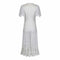 1970s Swiss Dot and Chantilly Lace Dropped Waist Dress
